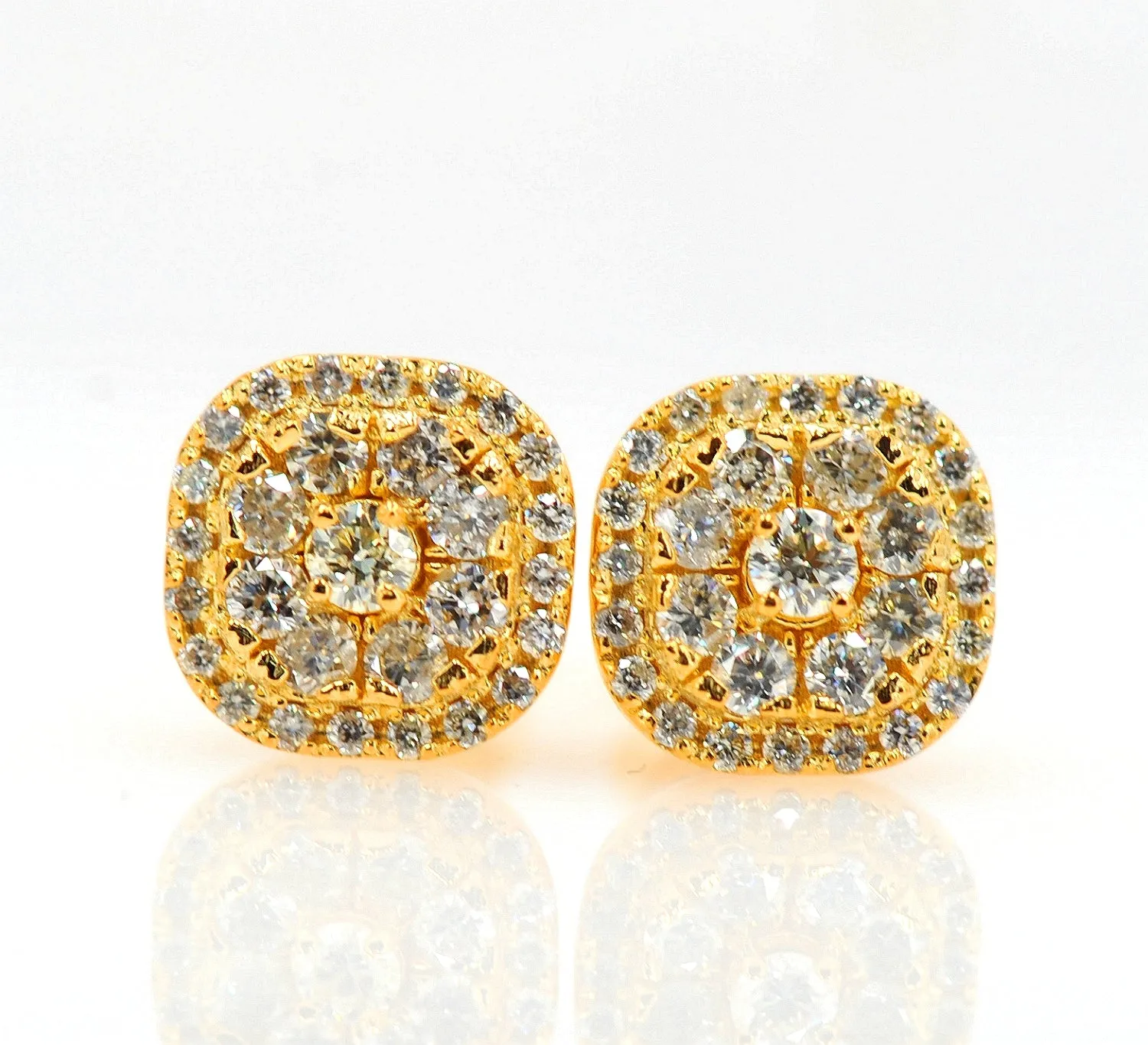 0.8cttw Cluster Diamond Earrings