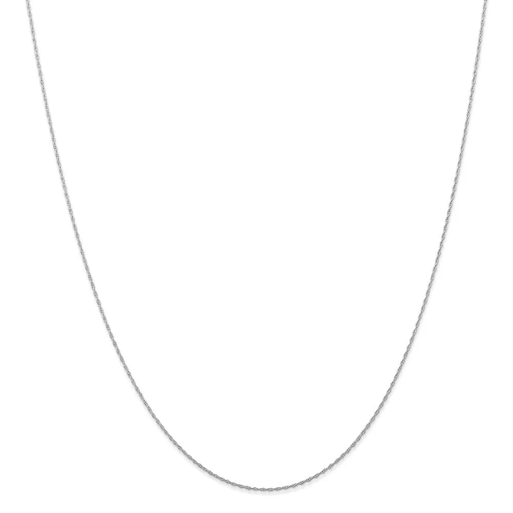 10k White Gold .5 mm Carded Cable Rope Chain | 10K5RW