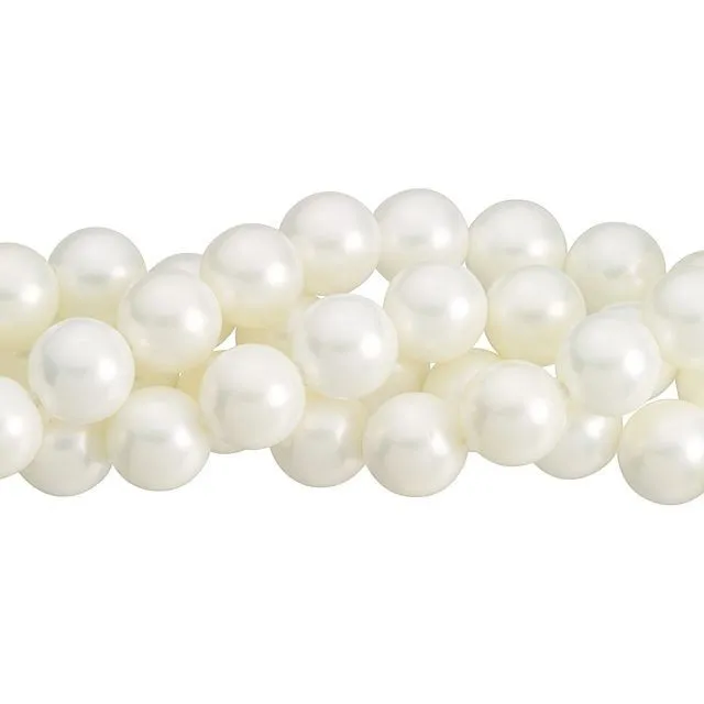 10mm White Round Mother of Pearl Bead Strand