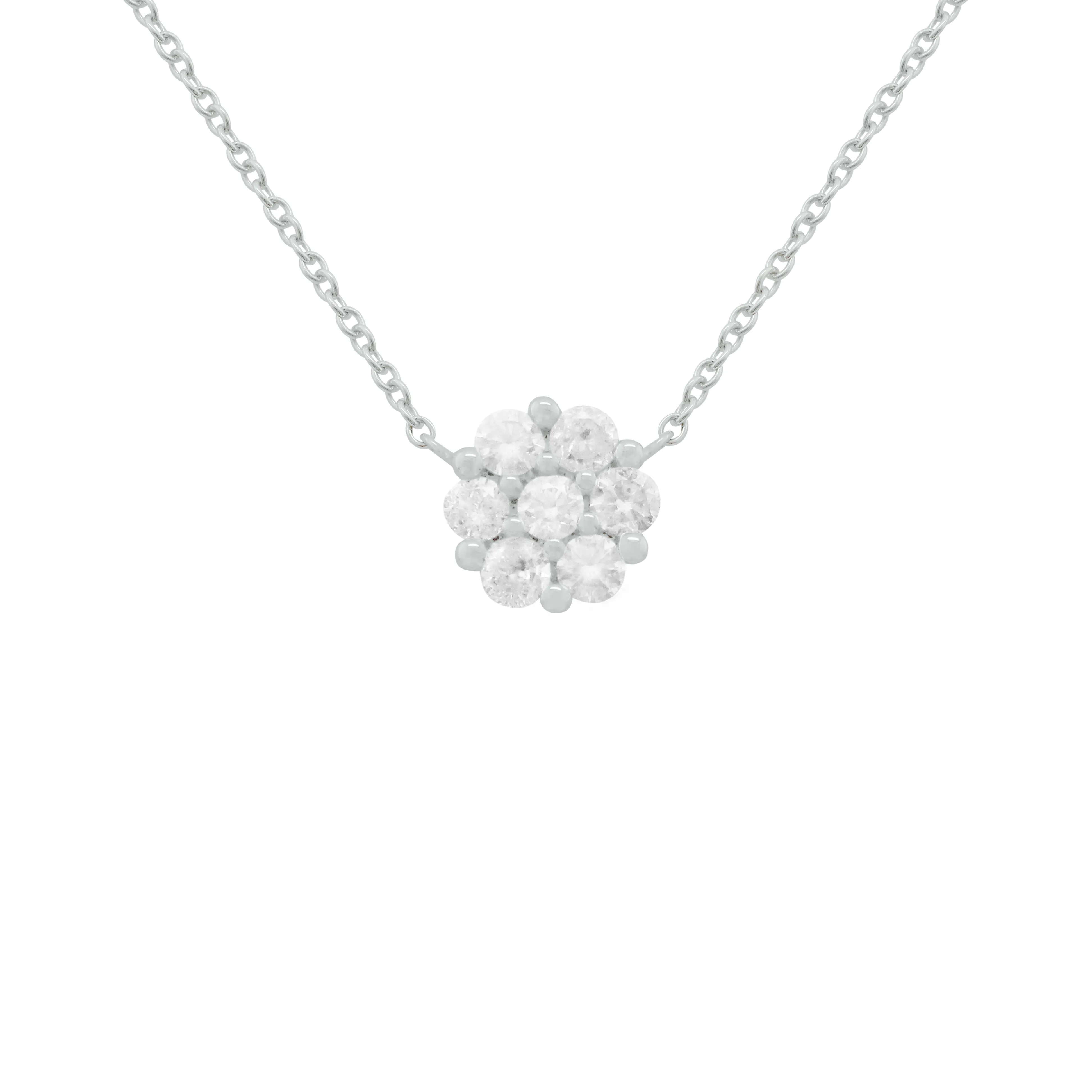 14K GOLD .50 CT DIAMOND HALLIE FLOWER NECKLACE