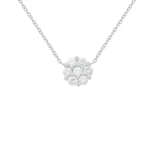 14K GOLD .50 CT DIAMOND HALLIE FLOWER NECKLACE