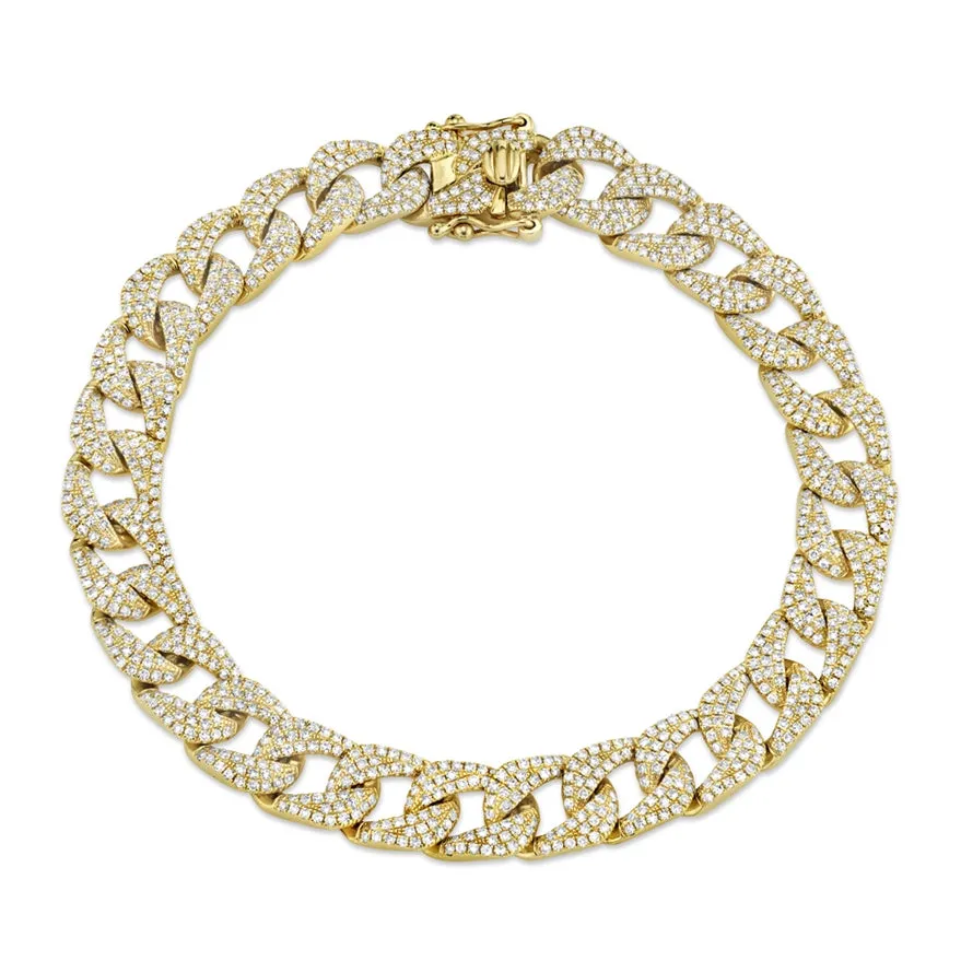 14K GOLD DIAMOND CUBAN BRACELET