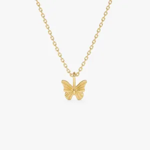 14k Mini Butterfly Charm Necklace