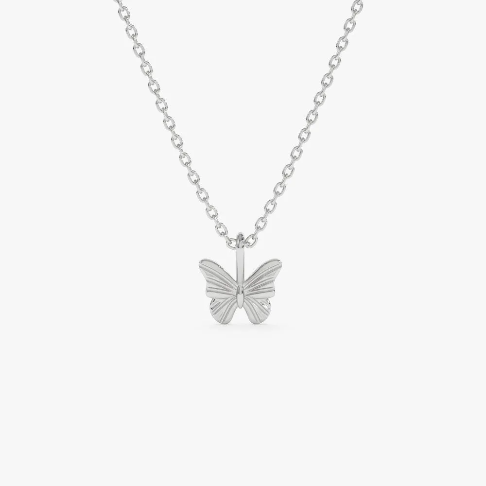 14k Mini Butterfly Charm Necklace