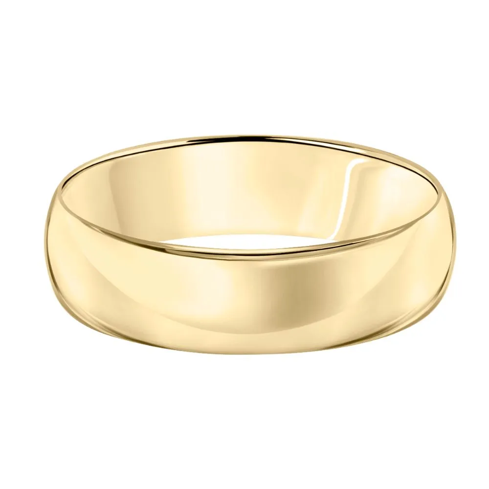 14k Plain Gold Wedding Band 6mm