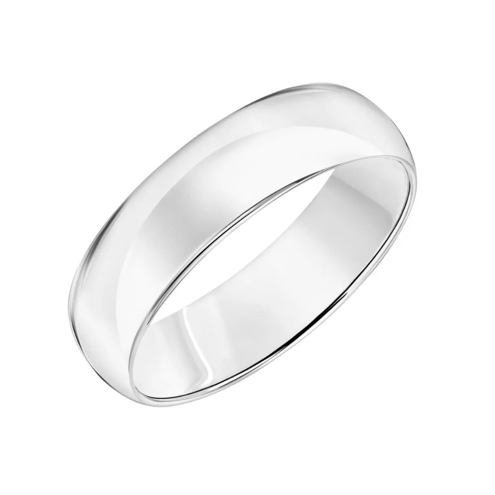 14k Plain Gold Wedding Band 6mm