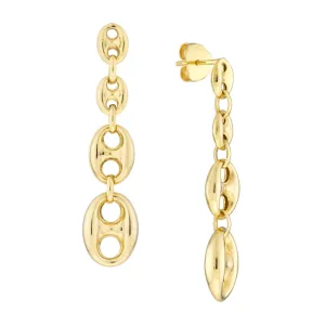 14k Yellow Gold Mariner Drop Earrings