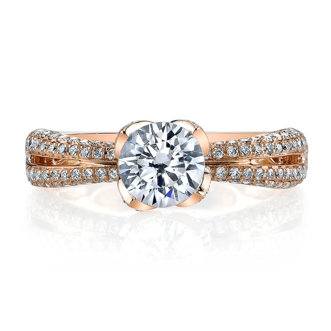 18K Rose Gold Diamond Engagement Ring