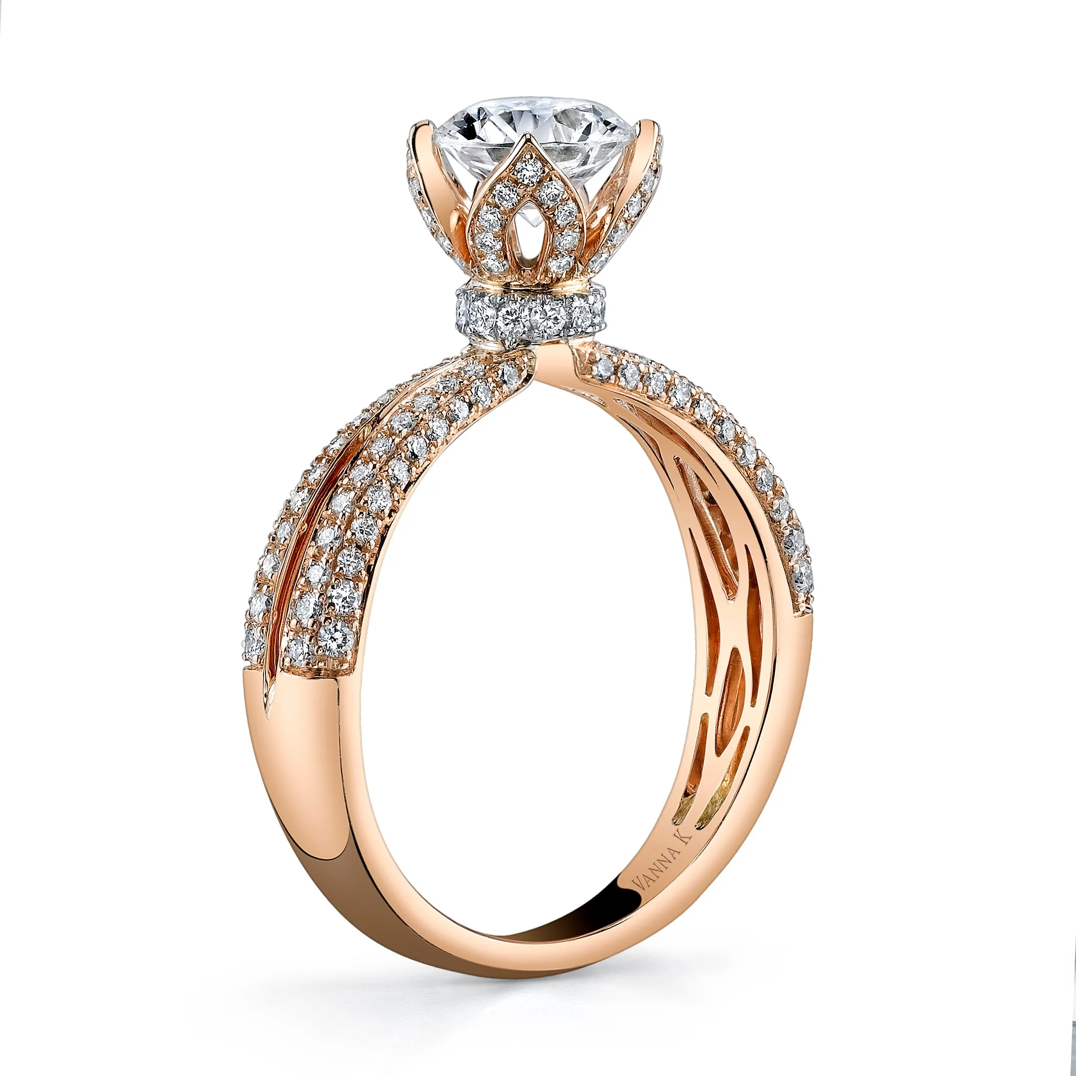 18K Rose Gold Diamond Engagement Ring