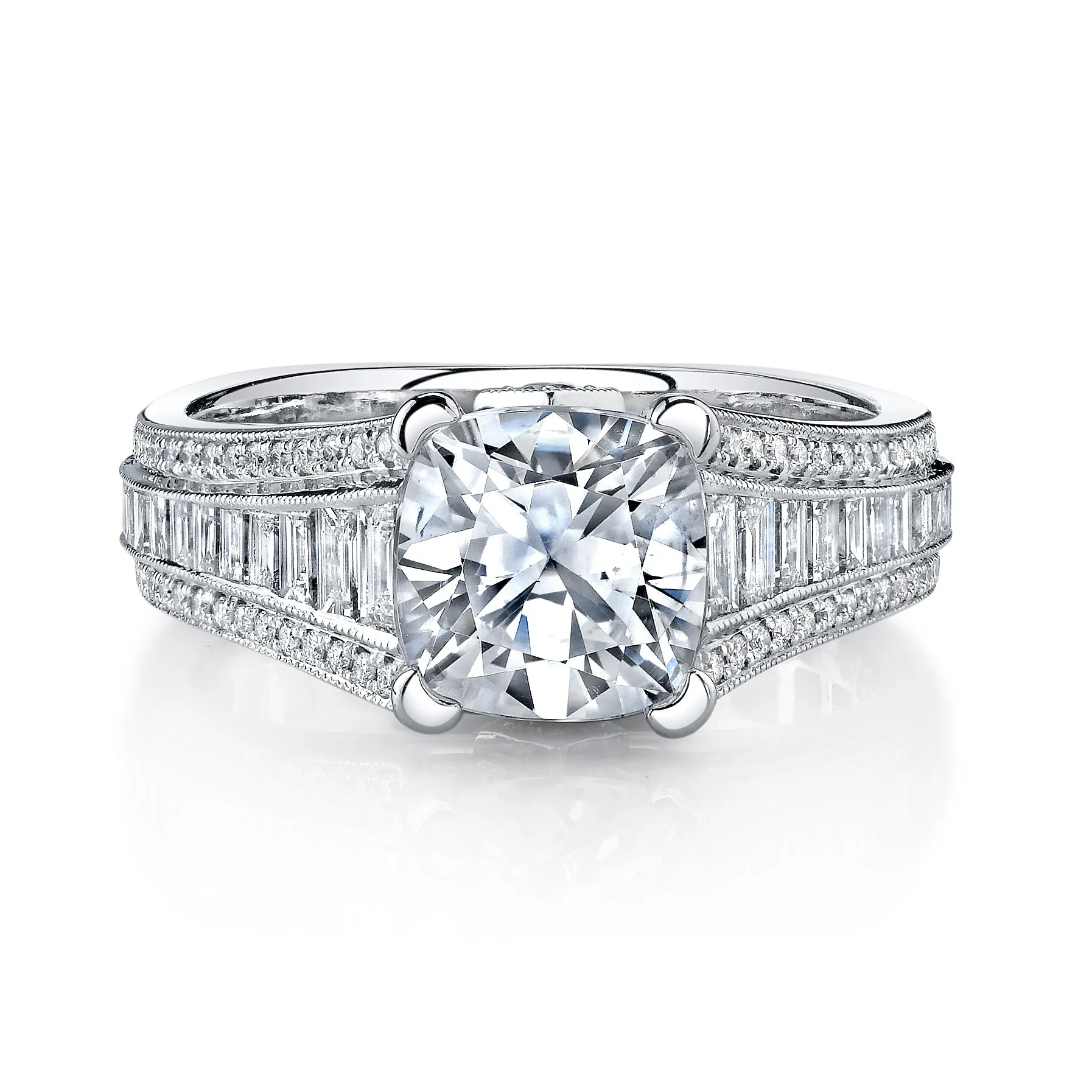 18K White Gold Diamond Engagement Ring