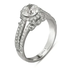 18K White Gold Diamond Engagement Ring