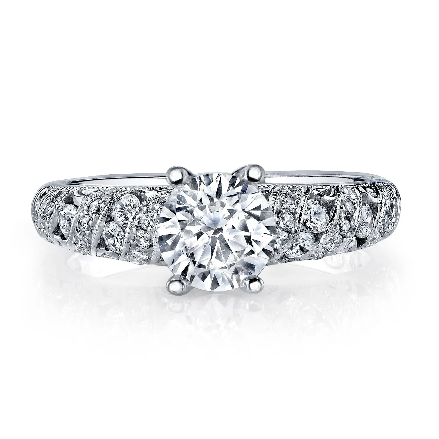 18K White Gold Diamond Engagement Ring