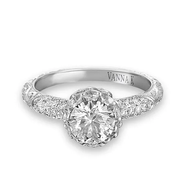 18K White Gold Diamond Engagement Ring