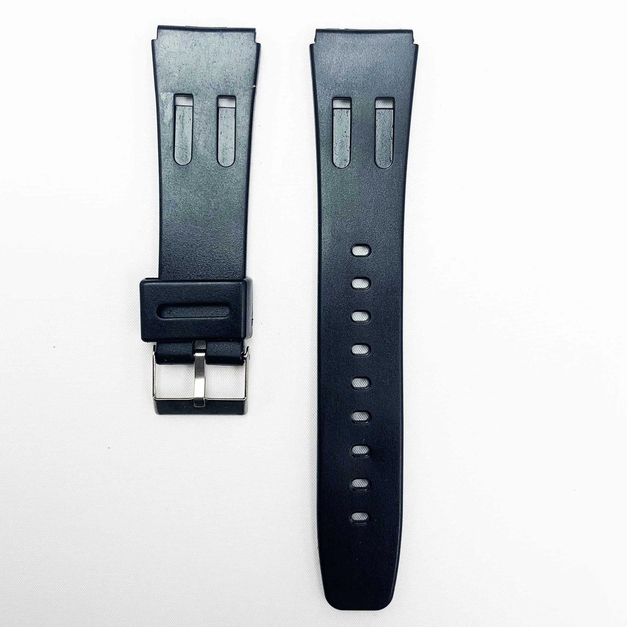 20MM PVC Plastic Watch Band Black Thin Plain for Casio Timex Seiko Citizen Iron Man Watches