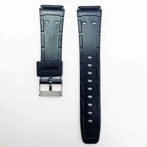 20MM PVC Plastic Watch Band Black Thin Plain for Casio Timex Seiko Citizen Iron Man Watches