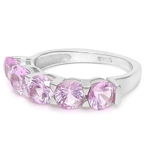 3 CT CREATED PINK SAPPHIRE 925 STERLING SILVER RING