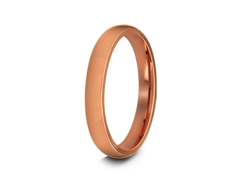 3MM HIGH POLISH ROSE GOLD CLASSIC Tungsten Wedding Band