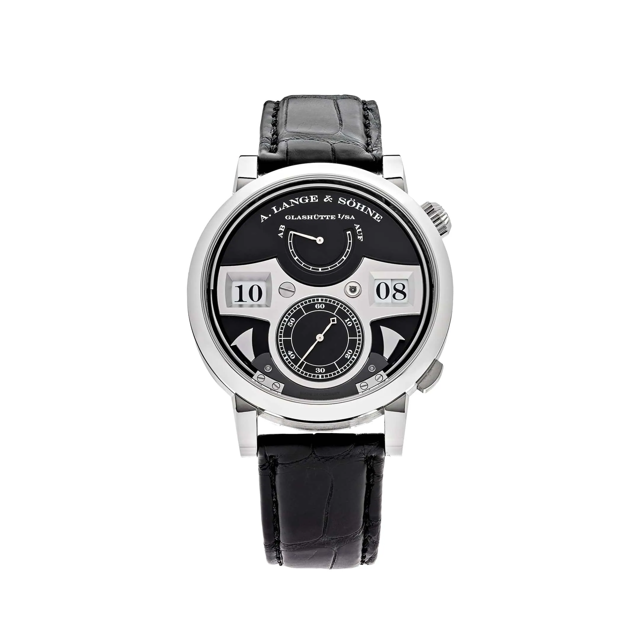 A. Lange & Söhne Zeitwerk 145.029 Striking Time White Gold Black Dial