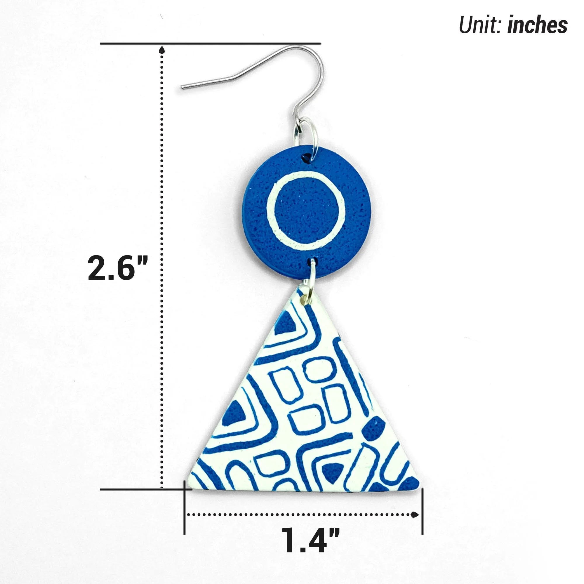 African Pattern Clay Earrings