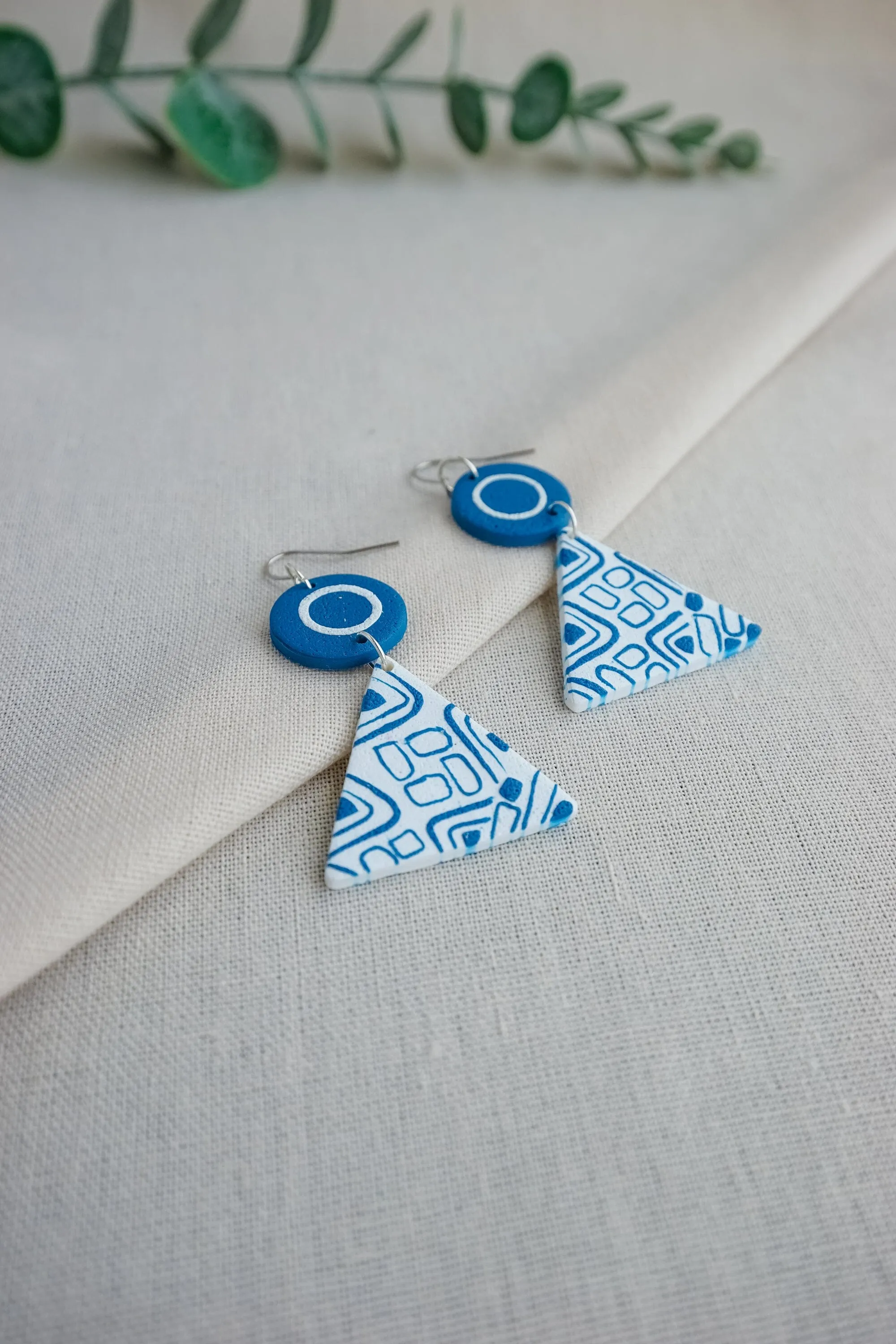 African Pattern Clay Earrings