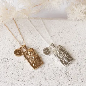 Aisha - 18ct Gold or Silver Plated Zodiac Horoscope & Monogram Necklace