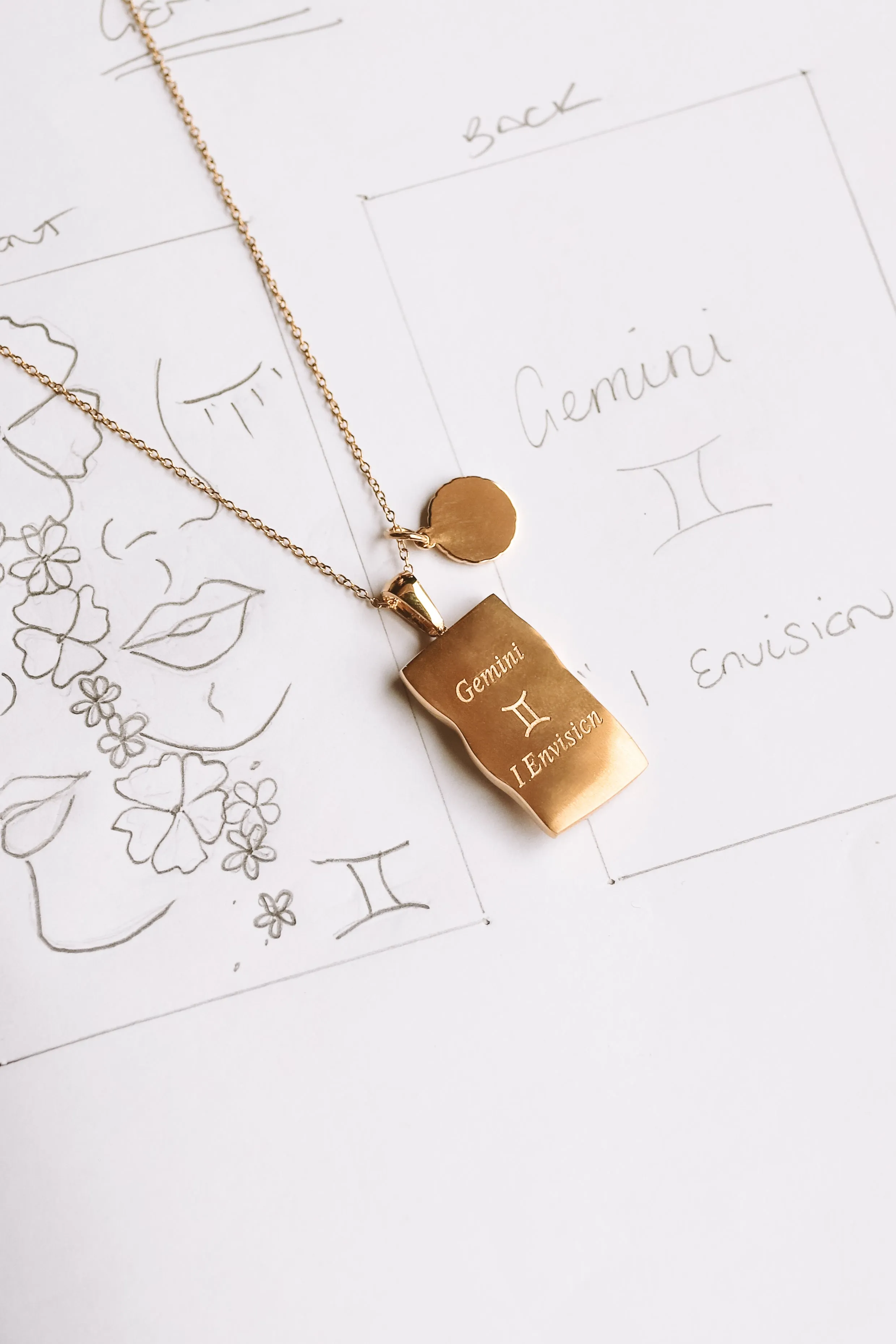 Aisha - 18ct Gold or Silver Plated Zodiac Horoscope & Monogram Necklace