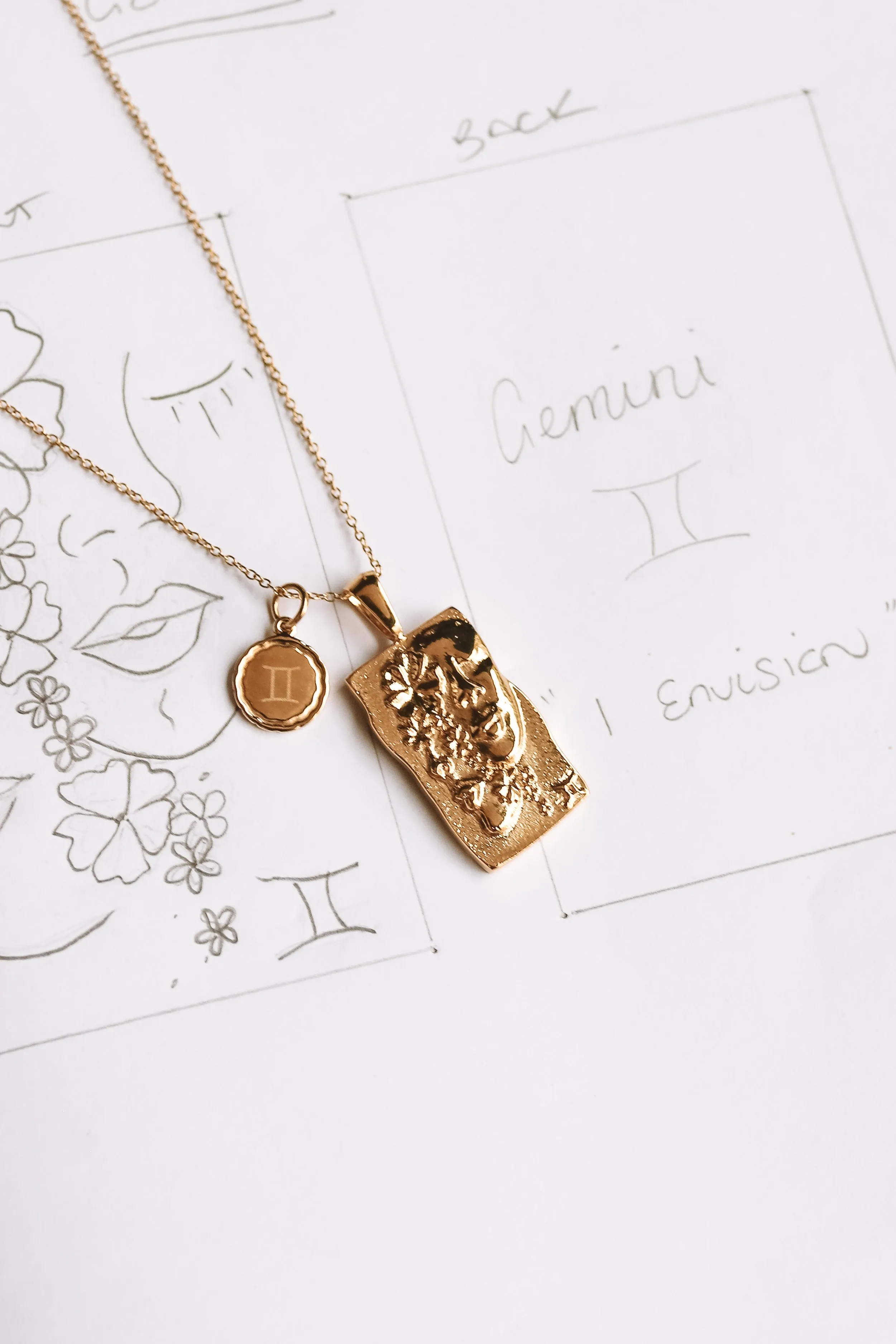 Aisha - 18ct Gold or Silver Plated Zodiac Horoscope & Monogram Necklace