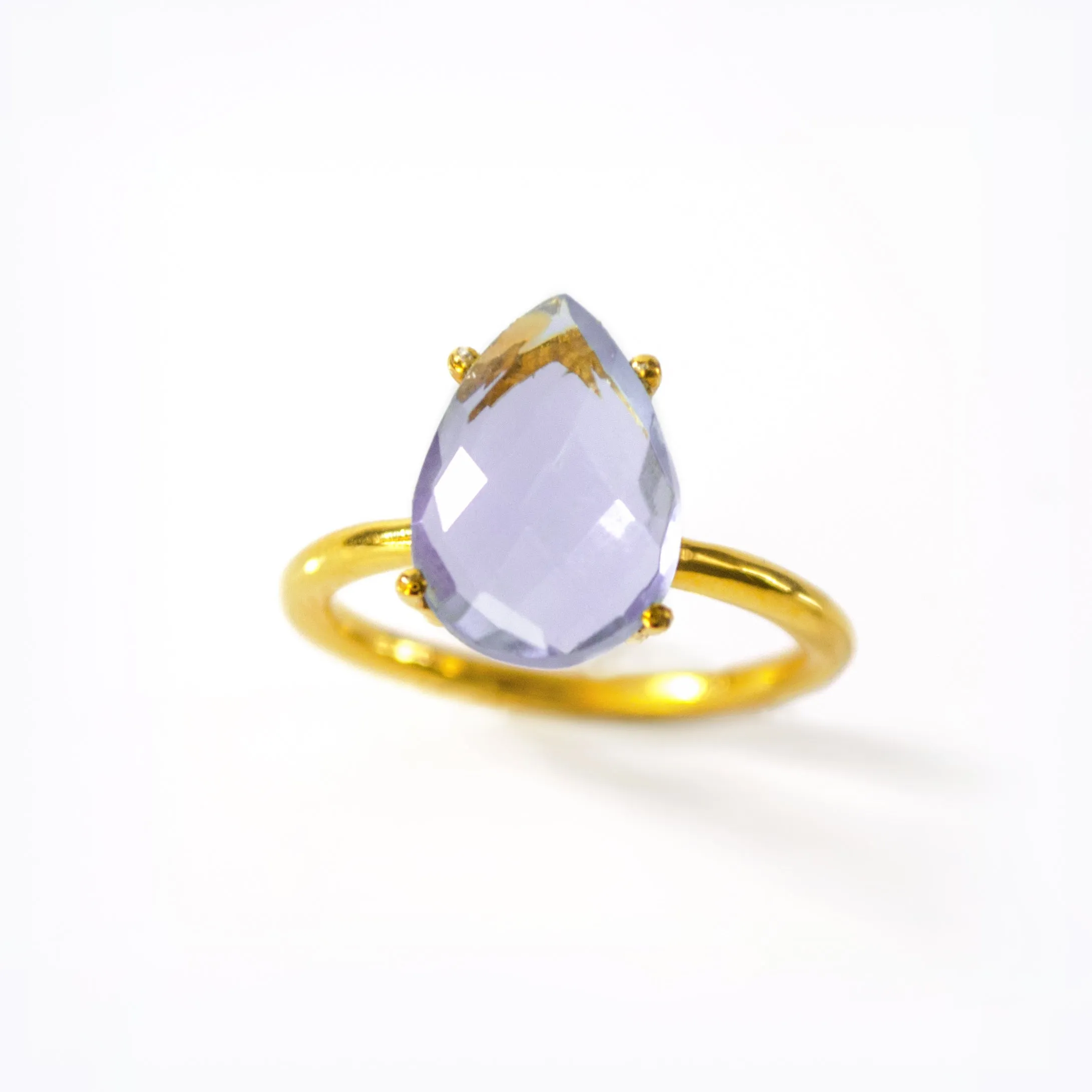 Alexandrite Teardrop Prong Set Ring • June Birthstone