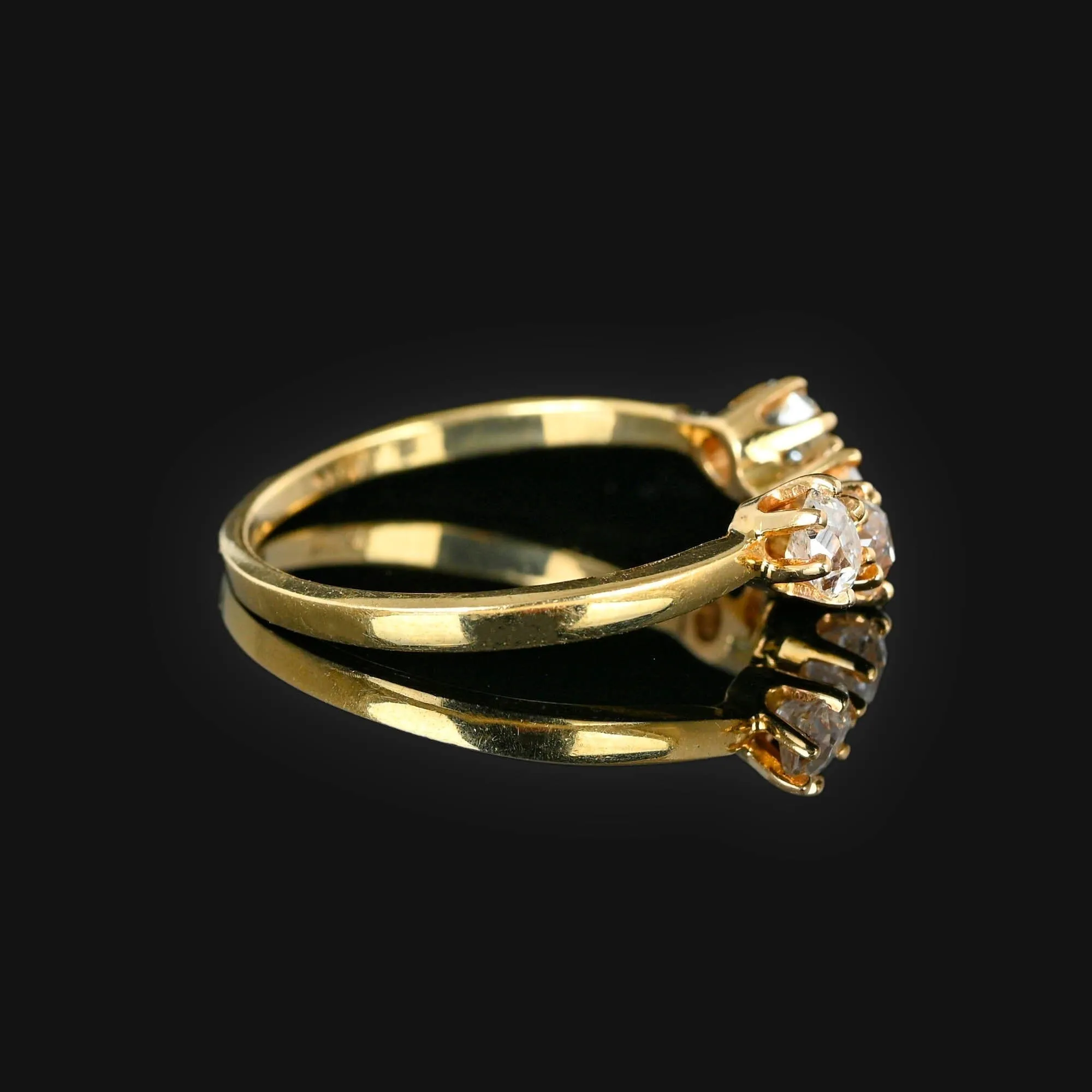 Antique 1.15 CTW Mine Cut Diamond Ring in 14K Gold