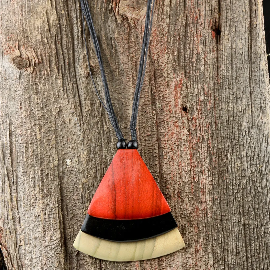 Handcrafted Papiya Wood Artisan Necklace from Bali