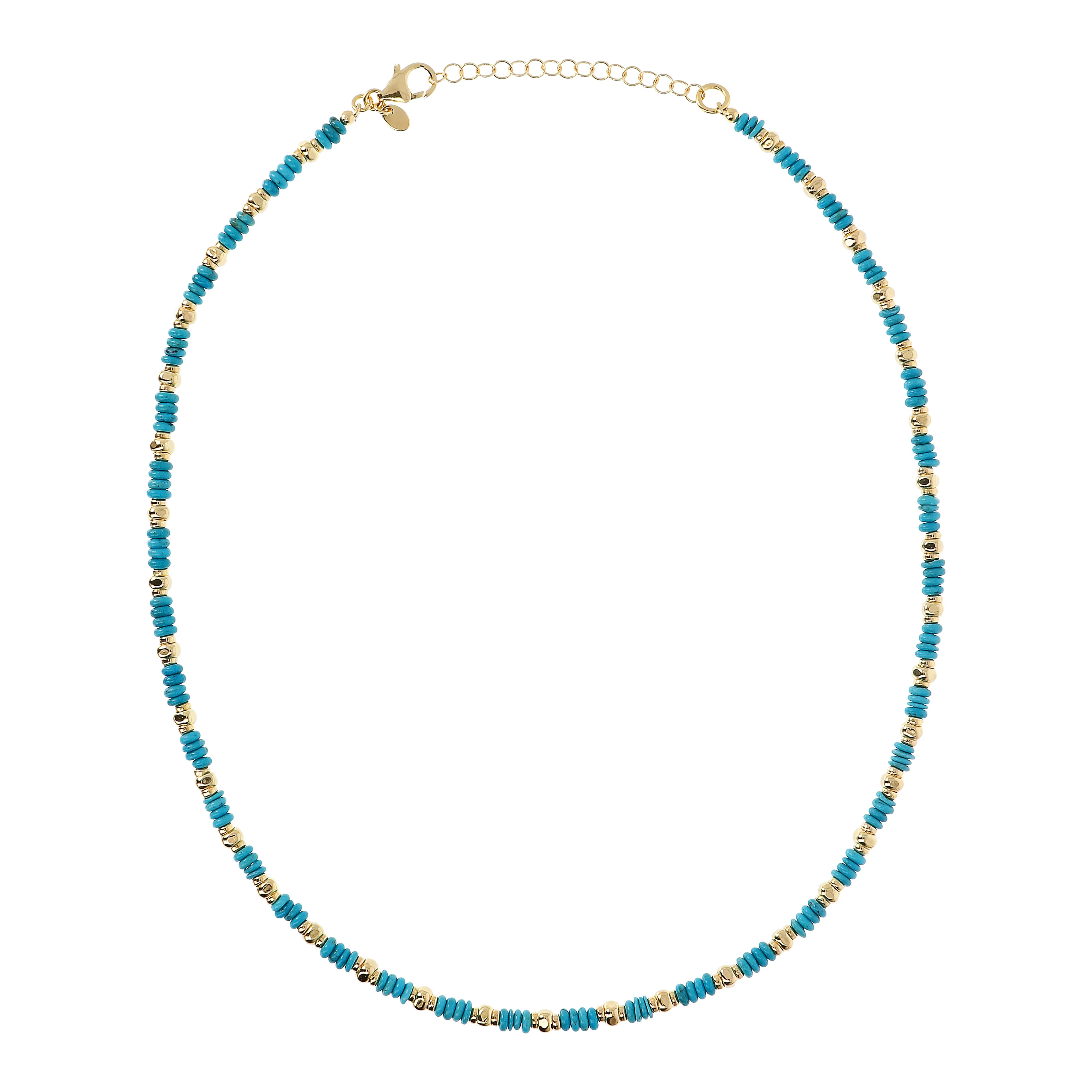 Bellissimo Bronzo Italian 18" Turquoise Rondel Necklace