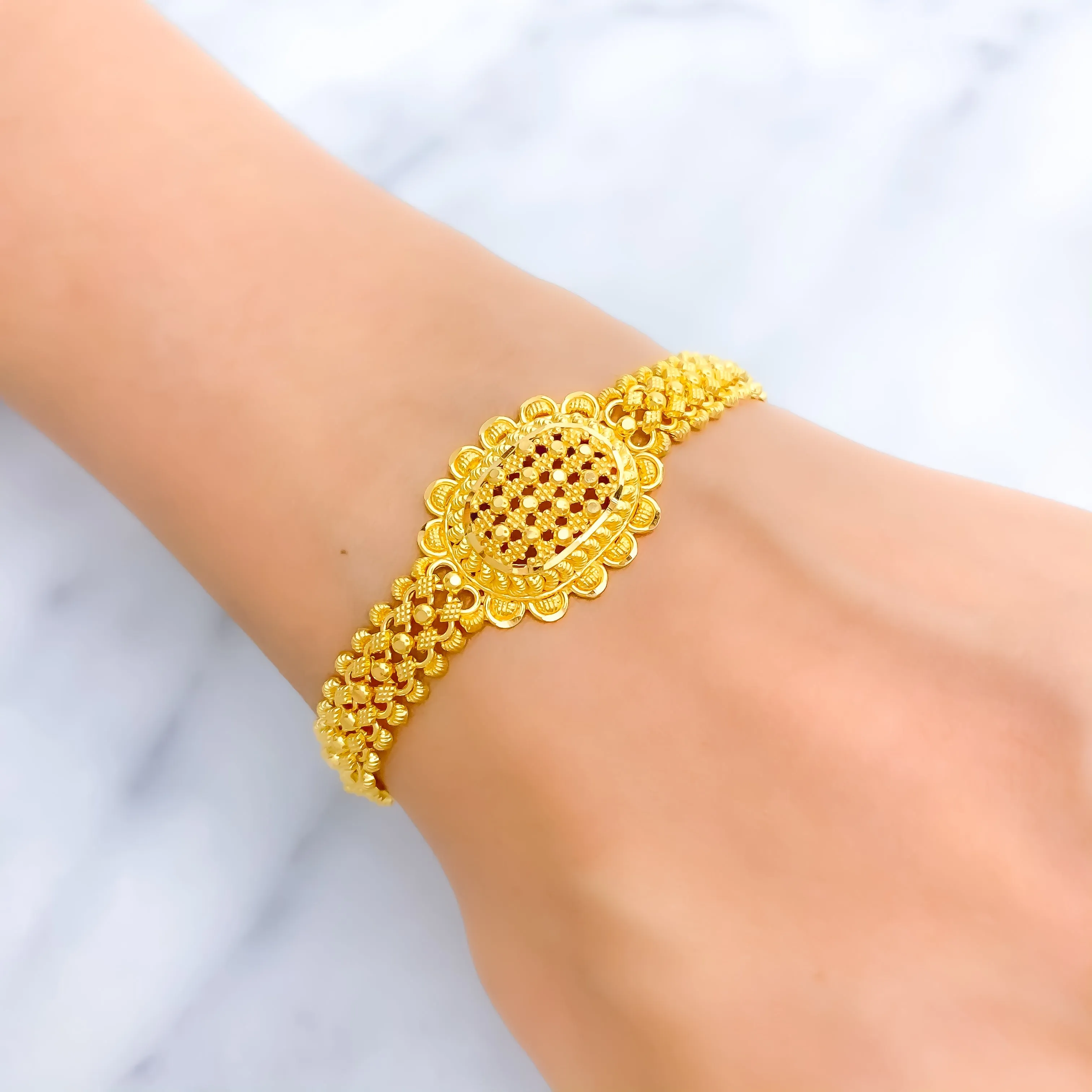 Blooming Mesh Flower Bracelet