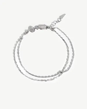 Box Link Double Chain Bracelet | Sterling Silver