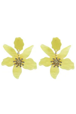 Briella Yellow Flower Earrings