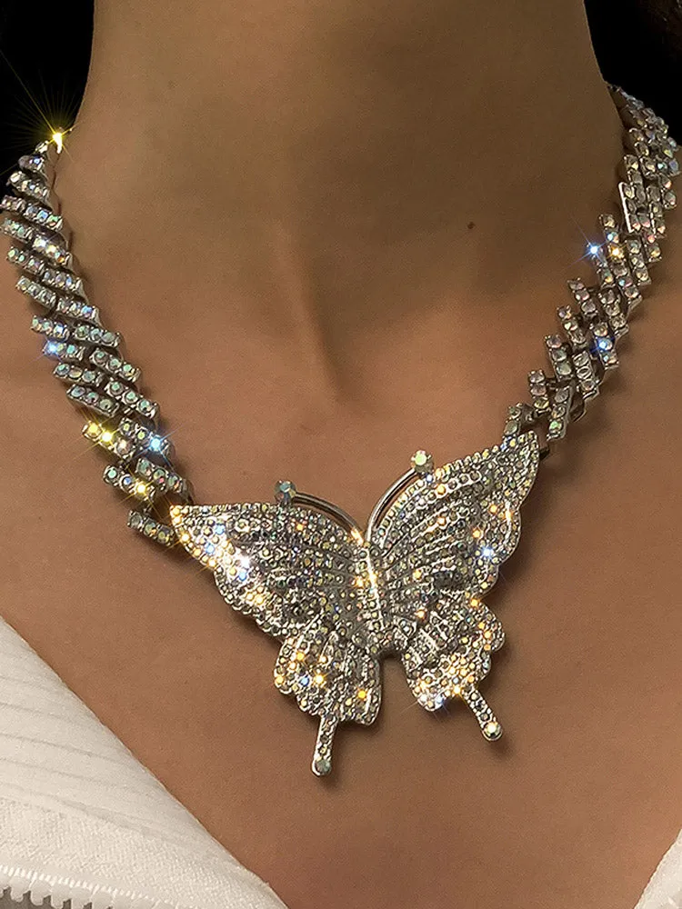 Butterfly Rhinestone Necklace