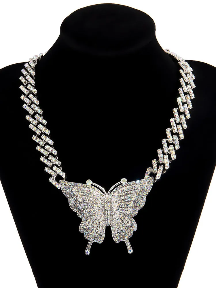 Butterfly Rhinestone Necklace