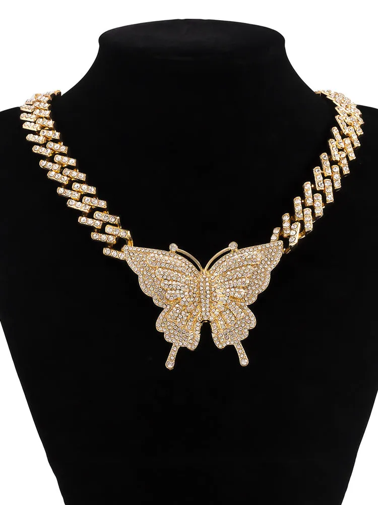 Butterfly Rhinestone Necklace