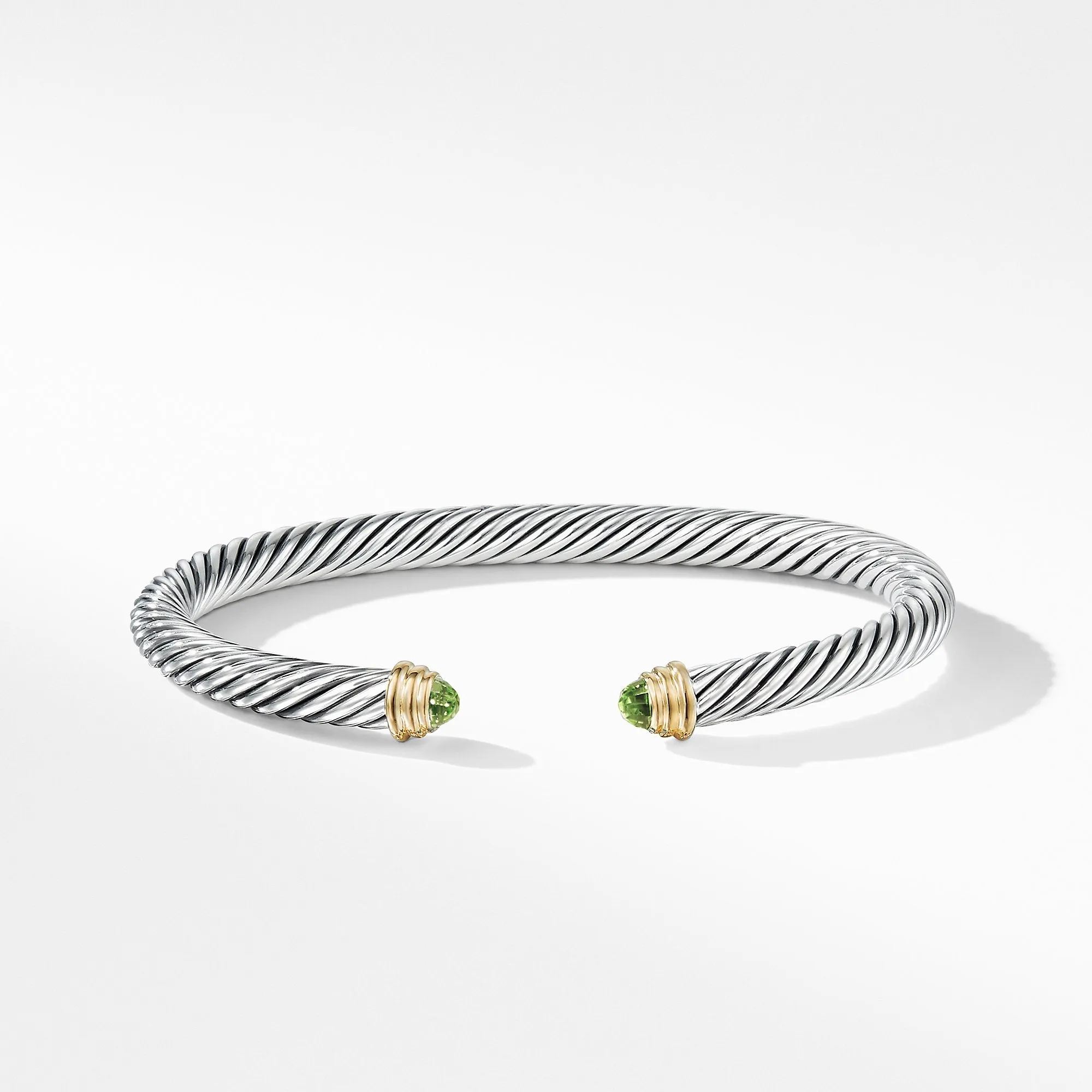 Cable Classic Bracelet with Peridot and Gold, Size Extra-Large