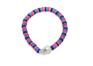 Camilo Freshwater Pearl & Glass Beaded Stretch Bracelet In Multi