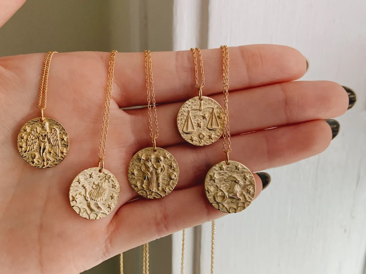 Capricorn Zodiac Coin Necklace