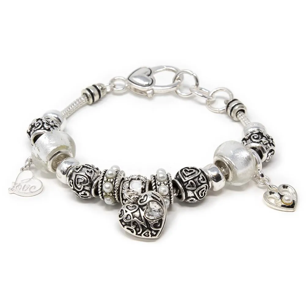 Charm Bracelet Love Mom White