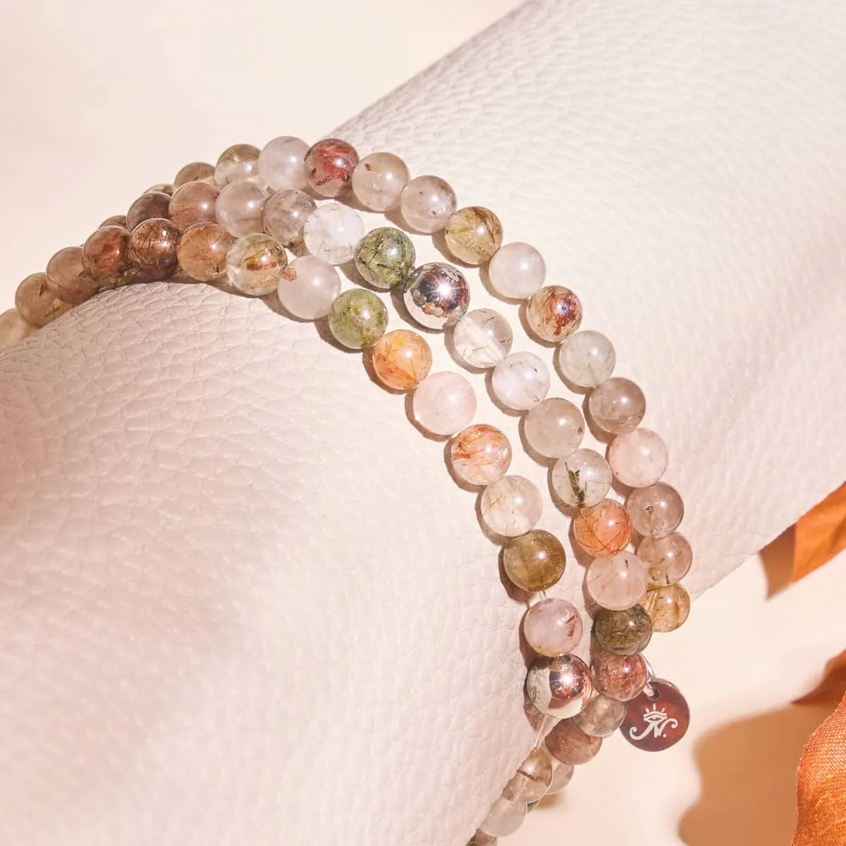 Chestnut Quartz | Silver | Healing Gemstone Bead Bracelet