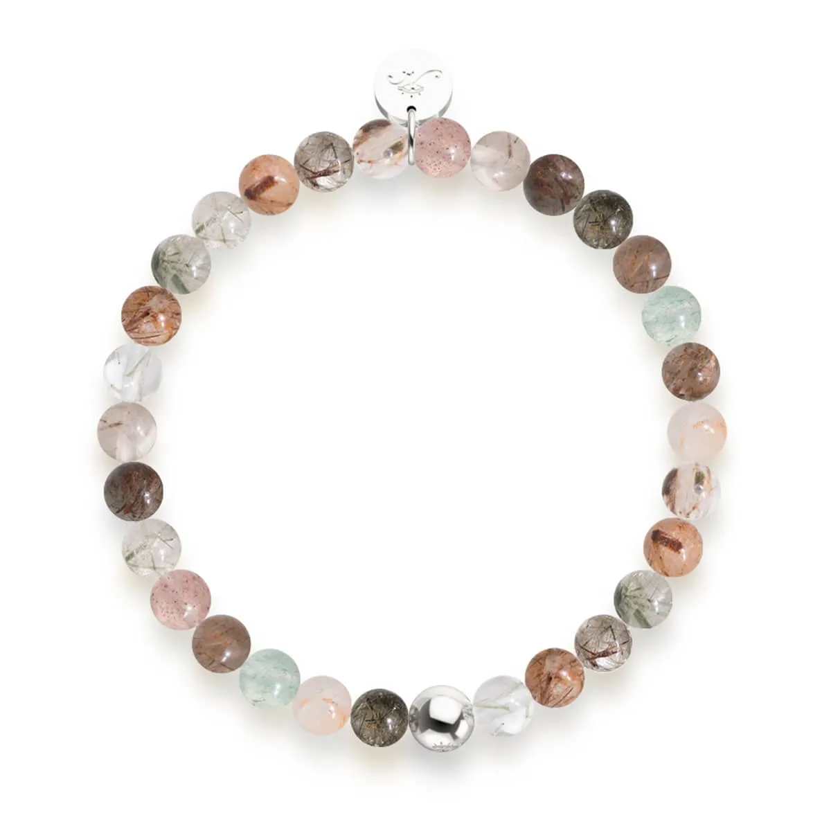 Chestnut Quartz | Silver | Healing Gemstone Bead Bracelet