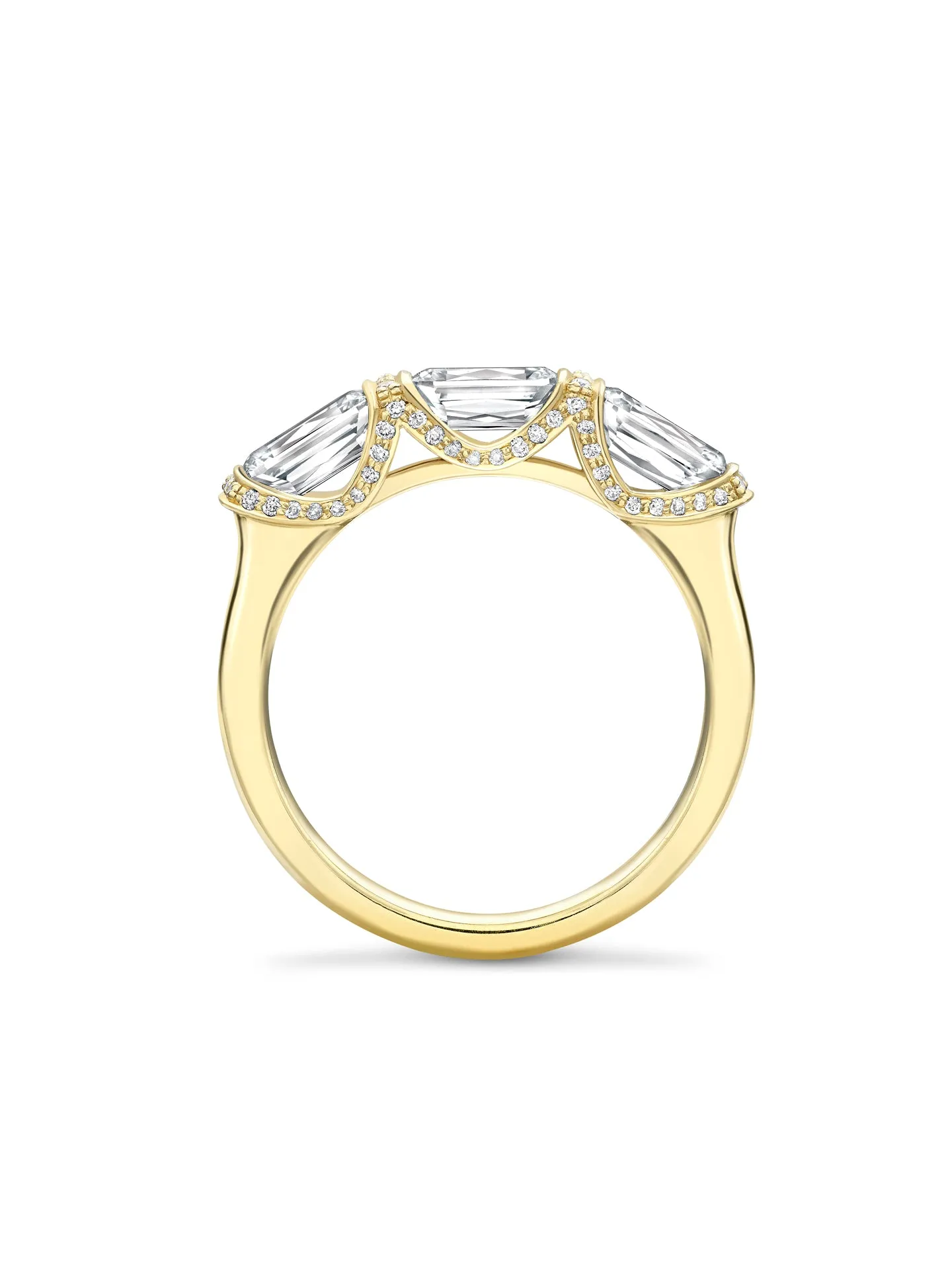 Classic Trilogy Ashoka Diamond Yellow Gold Eternity Ring