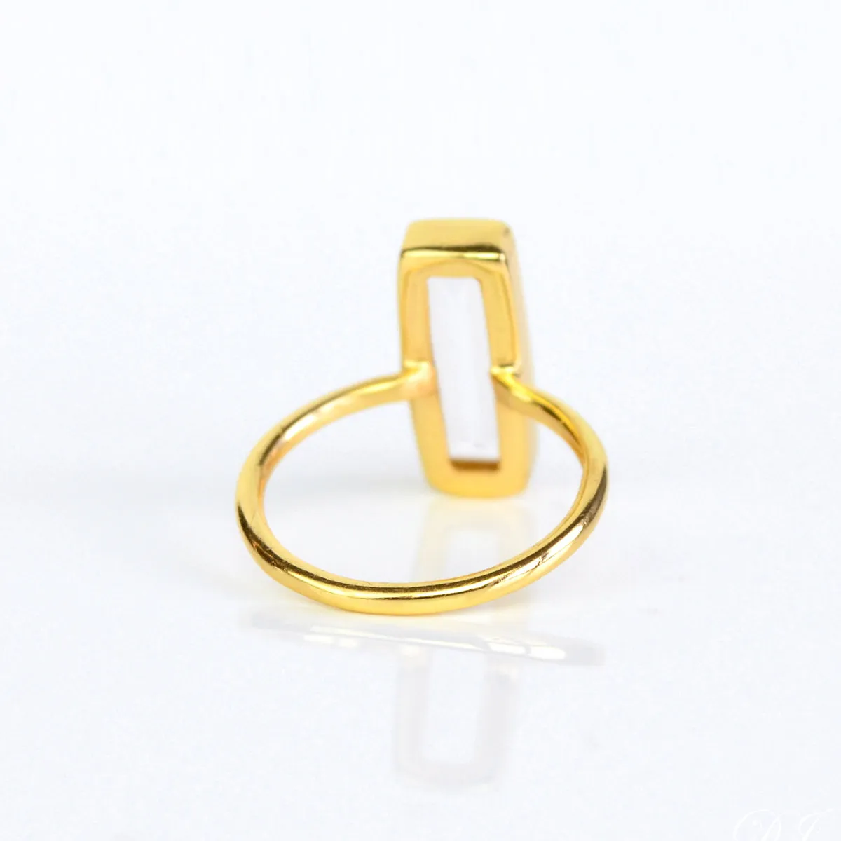 Clear Quartz Bar Ring : April Birthstone