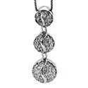 Cubic Zirconia Cz 3 Round Pave Set Half Globes Pendant