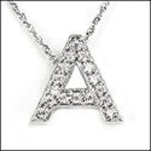 Cubic Zirconia Cz Alphabet Letter in White gold Initial Pendant