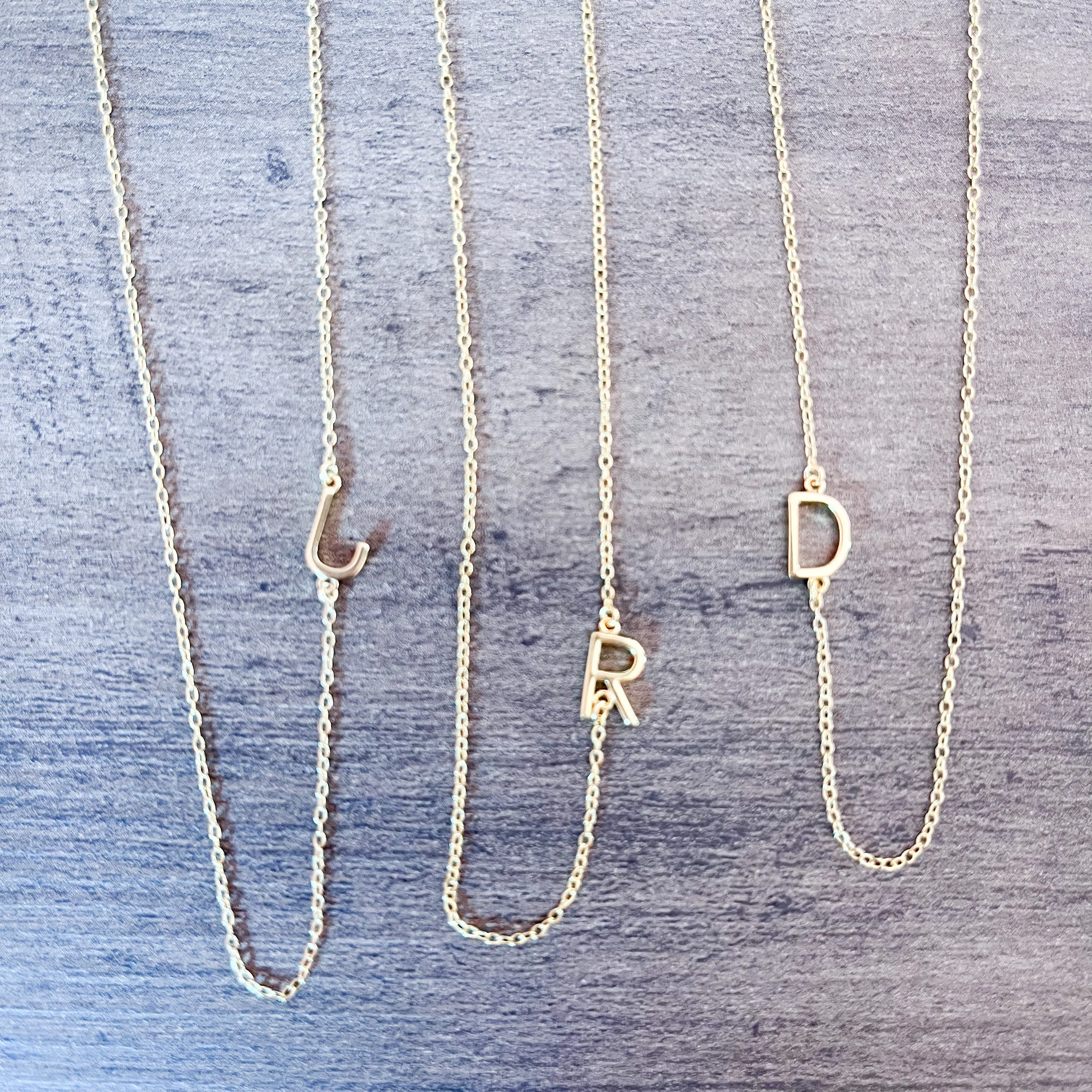 Dainty Gold Initial Necklace