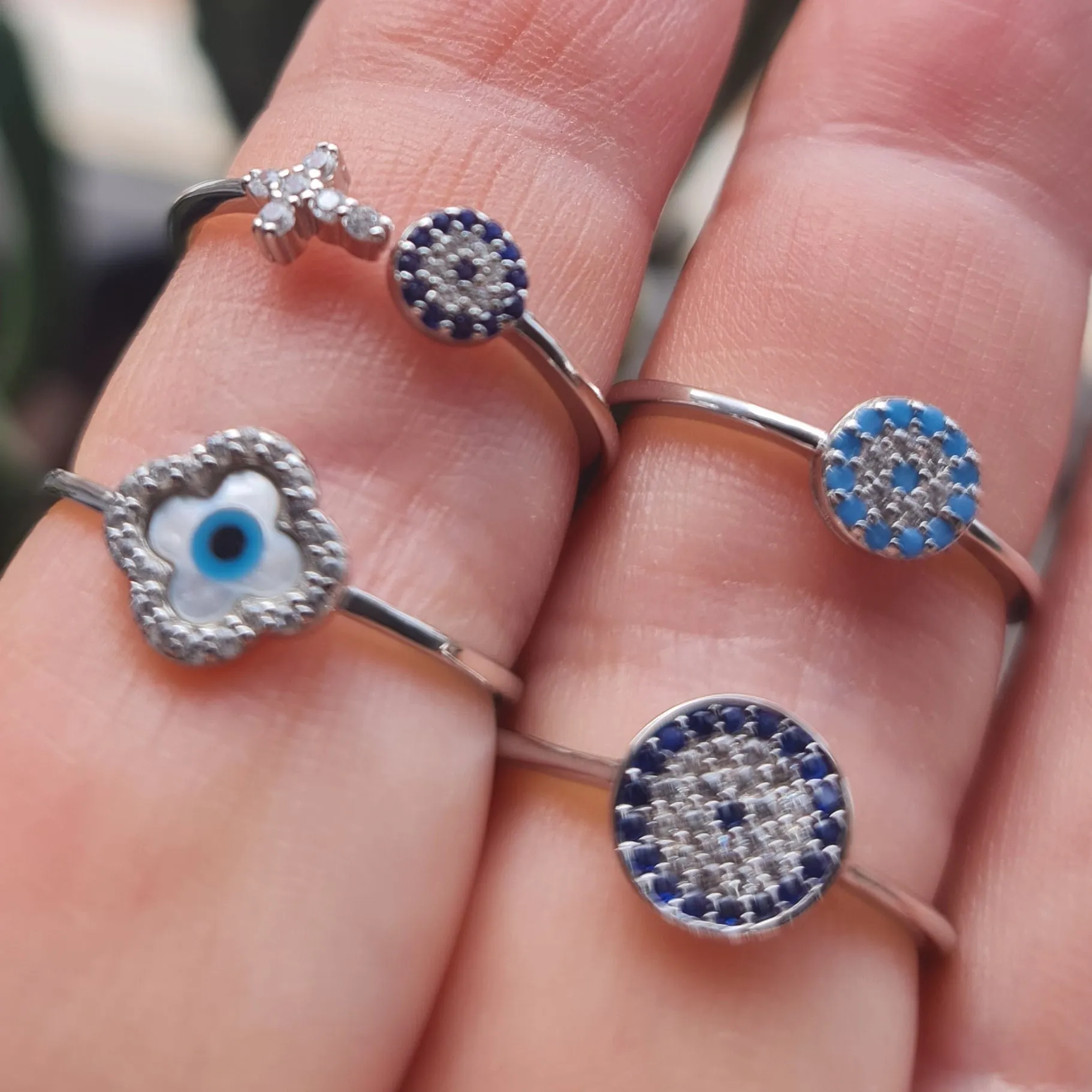 Dana Evil Eye and Cross Ring