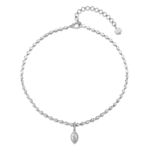 DIAMOND HALO MARQUISE CLIP DROP NECKLACE